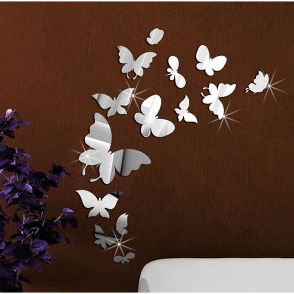 Set od 28 zrcalnih samoljepljivih naljepnica Ambiance Butterfly mirror stickers-image-2