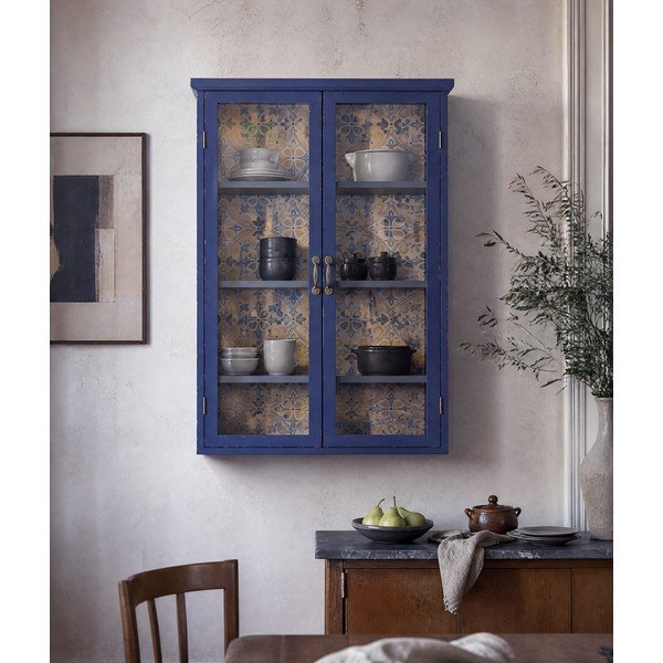Plava vitrina od masivne jele 81x122x22 cm Hazem – Bloomingville-image-3