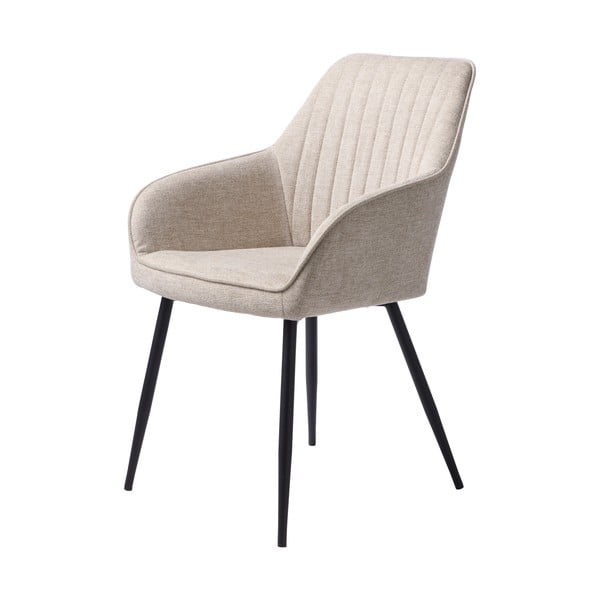 Bež podstavljena blagovaonska stolica s naslonima za ruke Nolan – Unique Furniture