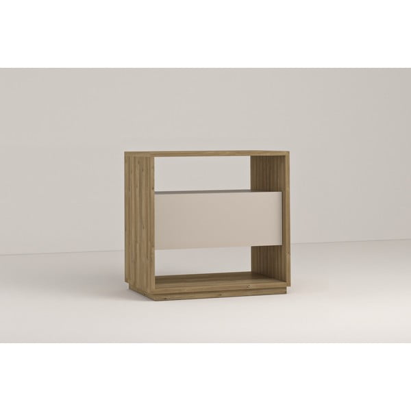 Krem/u prirodnoj boji noćni ormarić u dekoru hrasta Dennis – Marckeric-image-1