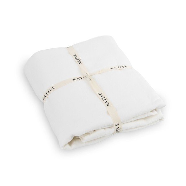 Bijela lanena posteljina za bračni krevet 200x200 cm Blanco – Native Natural-image-3