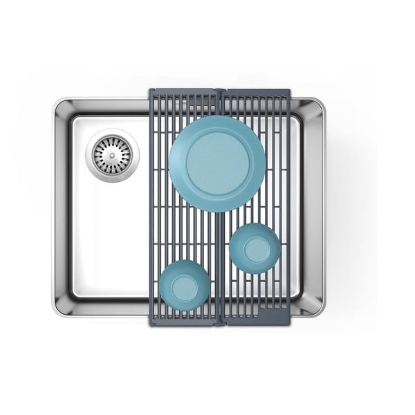 Sivi plastičan prilagodljiv ocjeđivač za sudoper 43x13 cm Platform – Joseph Joseph-image-4