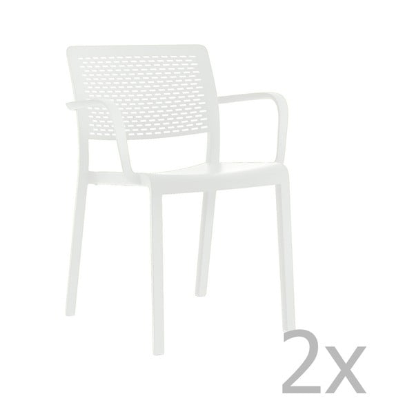 Set od 2 bijele vrtne stolice Resol Trama