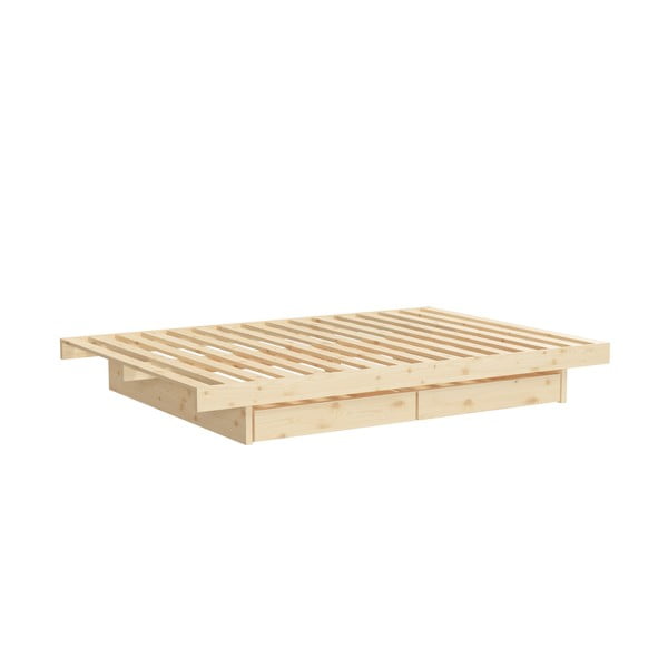 Bračni krevet od borovine s prostorom za odlaganje 140x200 cm - Karup Design