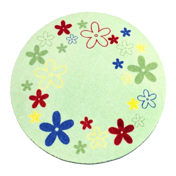 Dječji zeleni tepih Zala Living Flower, ⌀ 100 cm