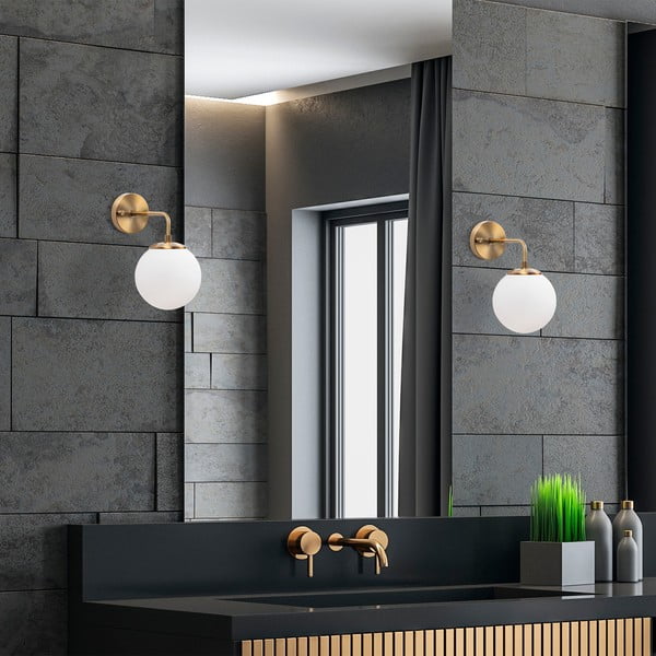 Bijela/mjedena zidna lampa ø 15 cm Viran – Opviq lights-image-3