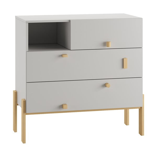 Svijetlo siva niska dječja komoda 105x100 cm Cube - Pinio-image-2