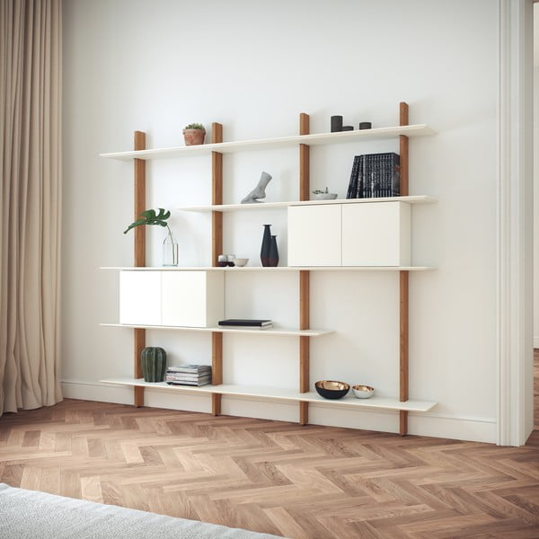 Bijeli regal s hrastovom konstrukcijom Tenzo Bridge-image-3