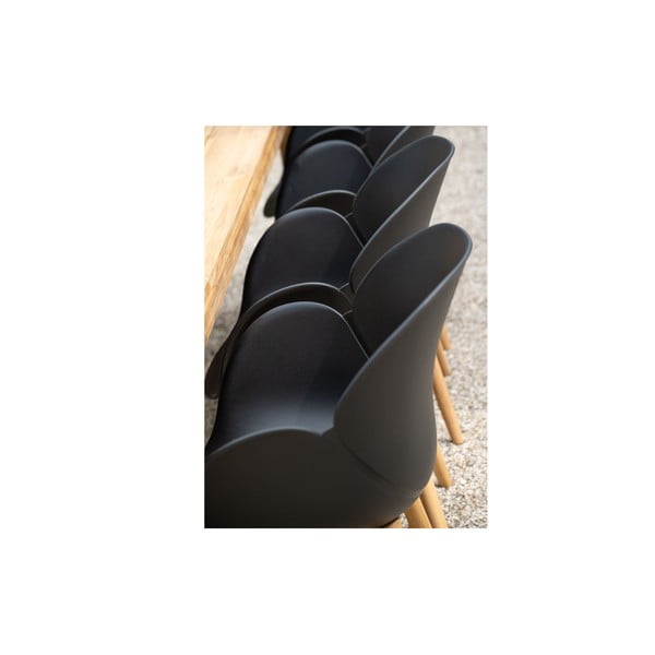 Crna/u prirodnoj boji vrtna stolica od masivnog drveta/plastična Tulip – Exotan