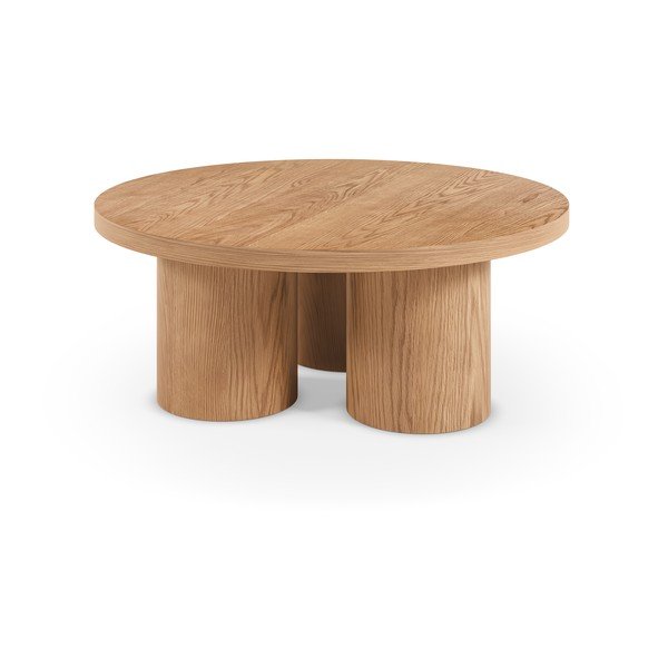 Okrugao stolić za kavu u dekoru hrasta u prirodnoj boji ø 100 cm Arancha – MOME