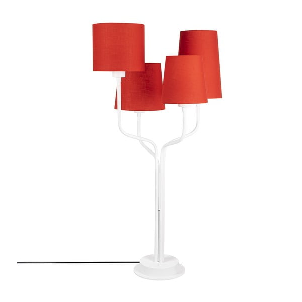 Bijela metalna stolna lampa s crvenim sjenilima Opviq svjetla Aposto