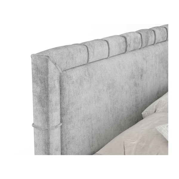 Svijetlo sivi boxspring krevet s prostorom za pohranu 180x200 cm Voyage – Maison de Rêve-image-3