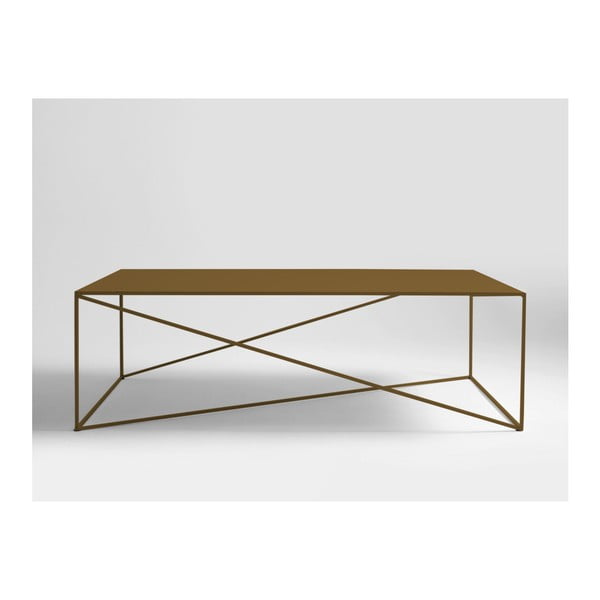 Stol za kavu zlatne boje Custom Form Memo, 140 x 80 cm