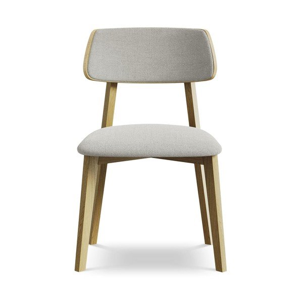 Svijetlo siva blagovaonska stolica od masivnog drveta Niu – Makamii-image-1