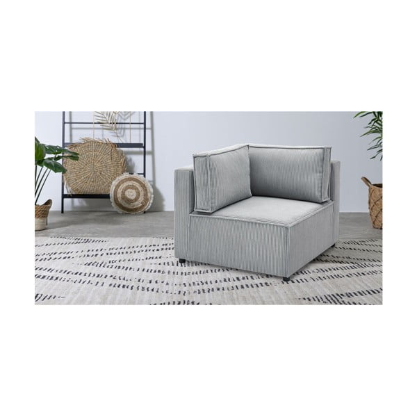 Svijetlo siva modularna sjedeća garnitura od samta (promjenjiva) Nihad modular – Bobochic Paris-image-1