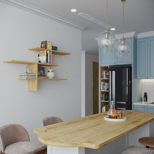 Polica s više razina u dekoru hrasta u prirodnoj boji 123 cm Leo – Kalune Design-image-1