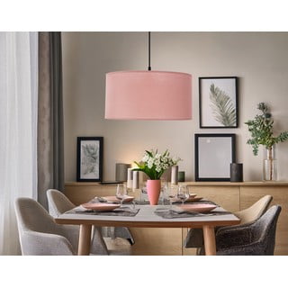 Ružičasta viseća svjetiljka s tekstilnim sjenilom ø 40 cm Shanti – Candellux Lighting