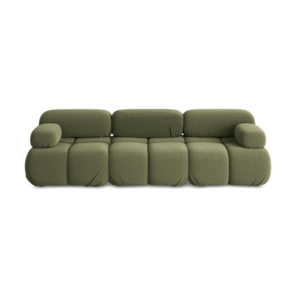 Svijetlo zelena baršunasti sofa 285 cm Lokua – Makamii