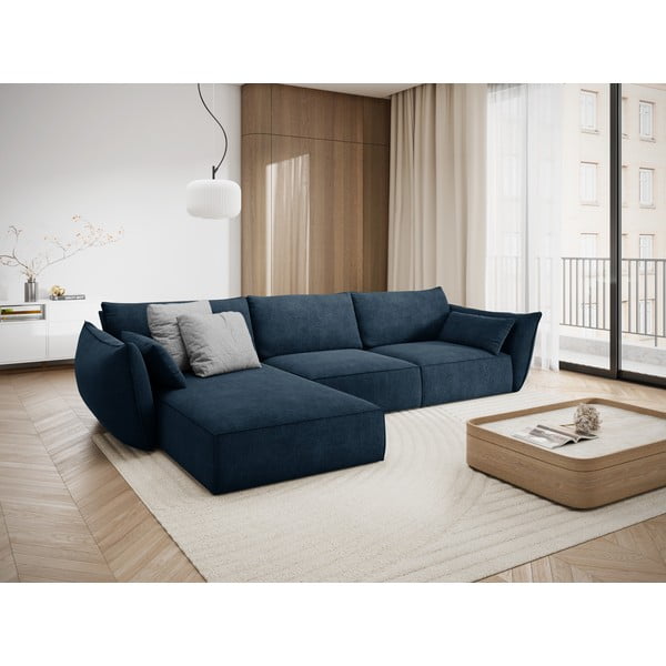 Tamnoplava kutna garnitura (lijevi kut) Vanda - Mazzini Sofas-image-1