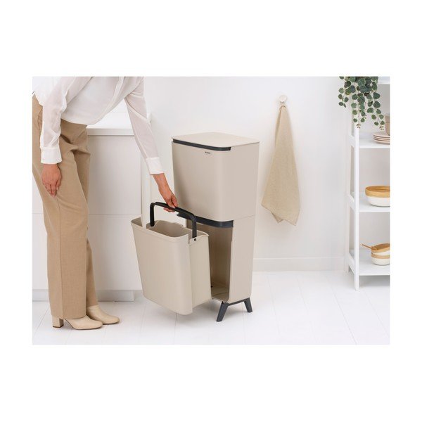 Svijetlo siva plastična kanta za smeće 20+25 l za odvojeni otpad SortUp Recycle Hi – Brabantia-image-2
