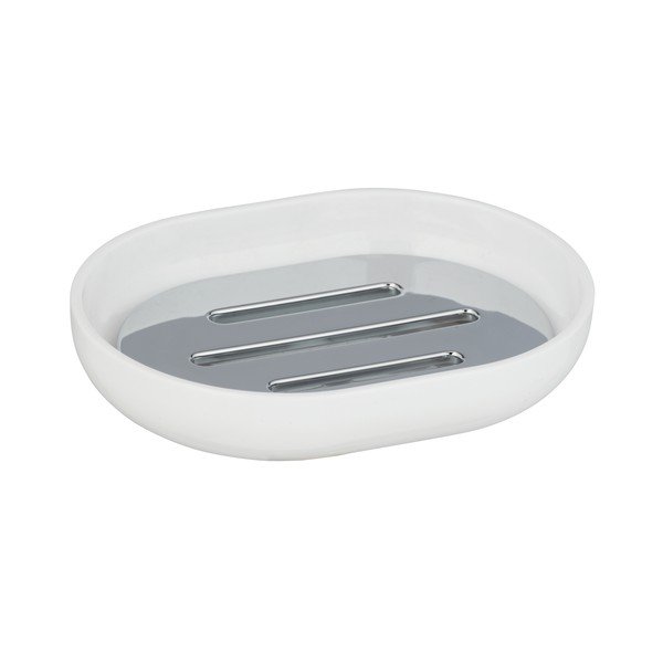 Bijela posuda za sapun s kromiranim detaljem Wenko Posa-image-2