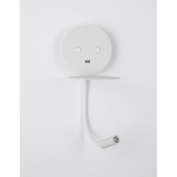 Bijela LED zidna lampa aluminijska sa savitljivom konstrukcijom/s USB priključkom Eclip – Nova Luce-image-3