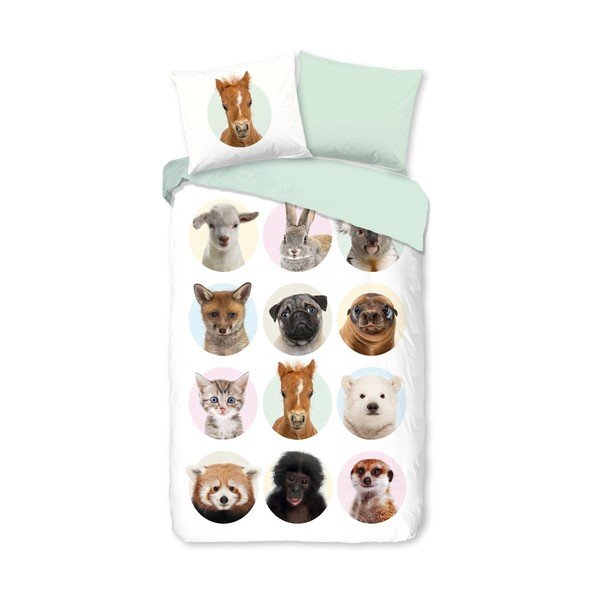 Pamučna dječja posteljina za krevet za jednu osobu/za produženi krevet 140x220 cm Young Animals – Good Morning