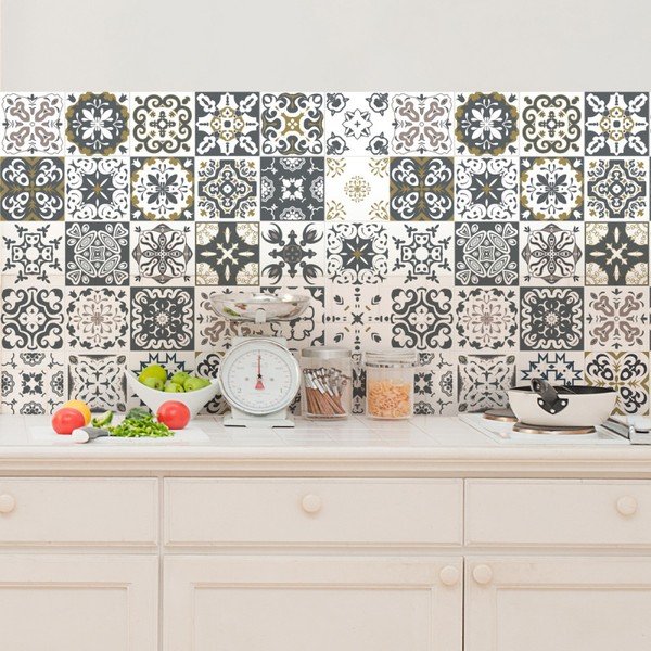 Set od 30 zidnih naljepnica Ambiance Cement Tiles Antalya zidnih naljepnica, 15 x 15 cm-image-1