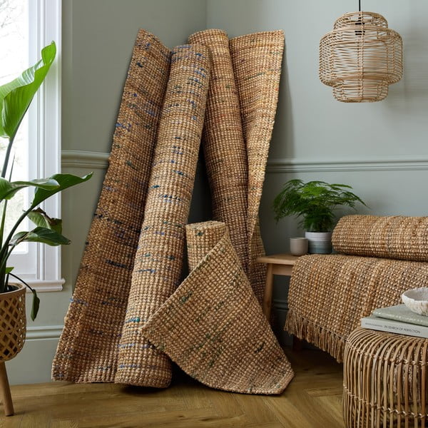 Zeleni/u prirodnoj boji obostrani/ručno rađen juten tepih 200x290 cm Jute Boucle Green – Flair Rugs-image-2