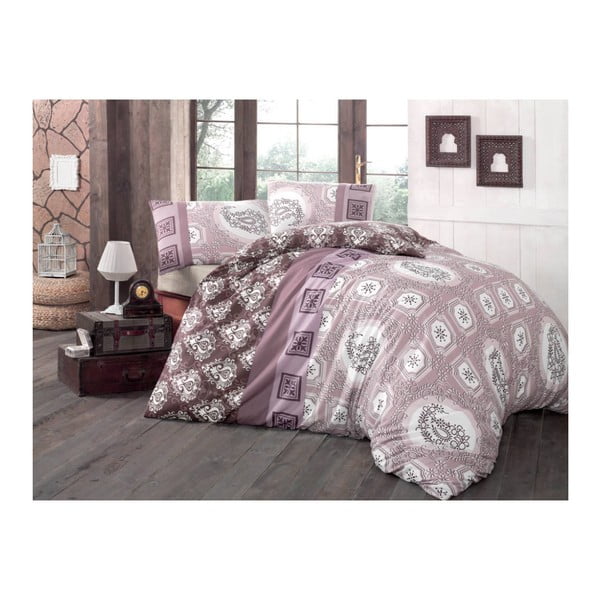 Ružičaste plahte i plahte za bračni krevet Ilgim, 200 x 220 cm