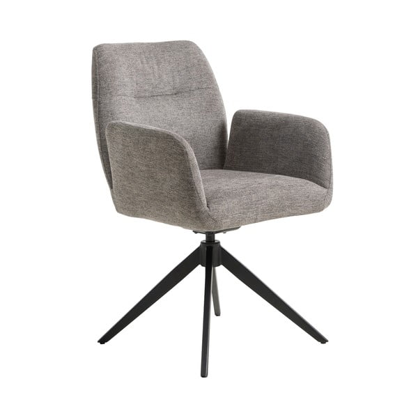 Siva podstavljena blagovaonska stolica s naslonima za ruke Roxana – Unique Furniture