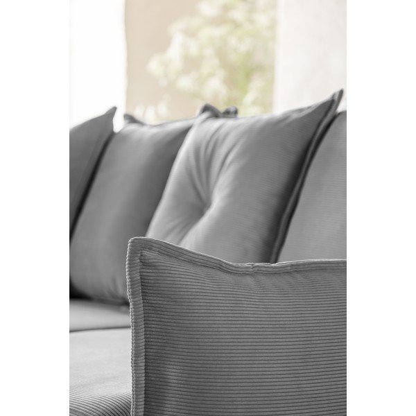 Siva sklopiva kutna garnitura od samta (s lijevim kutom) Lazy Lukka – Miuform-image-3