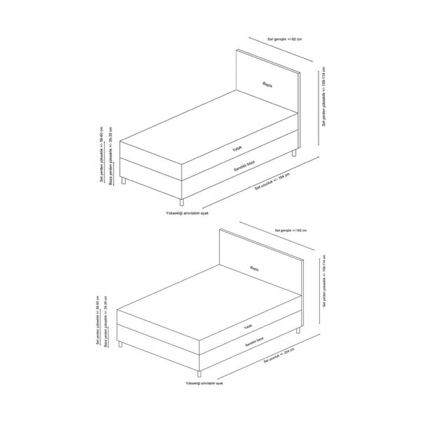 Svijetlo sivi tapecirani bračni krevet s prostorom za odlaganje s podnicom 160x200 cm Vitalia – Kalune Design-image-3