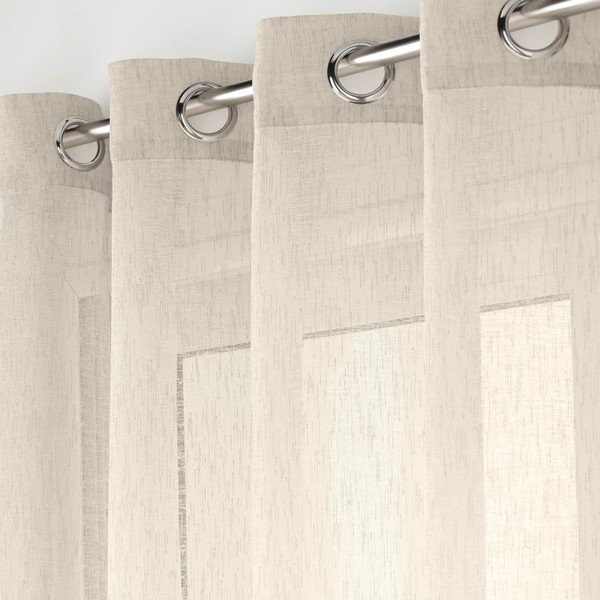 Prozirna zavjesa u prirodnoj boji 300x240 cm Carlin – douceur d'intérieur-image-2