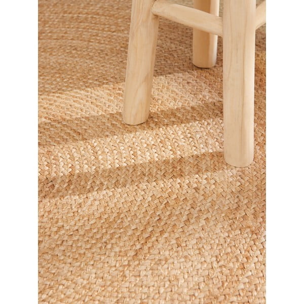 Obostrani/ručno rađen juten okrugao tepih u prirodnoj boji ø 200 cm Jutta Gold – Hanse Home-image-4