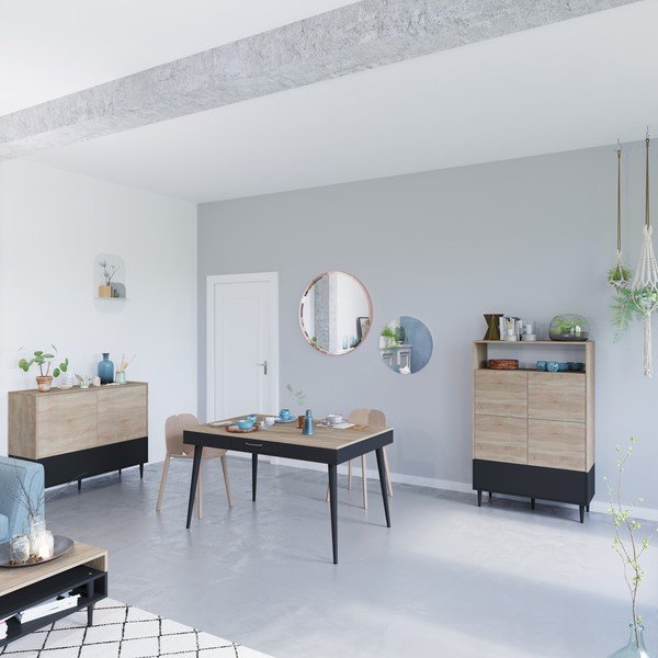 Crna donja komoda u TemaHome Horizon hrast dekoru-image-1