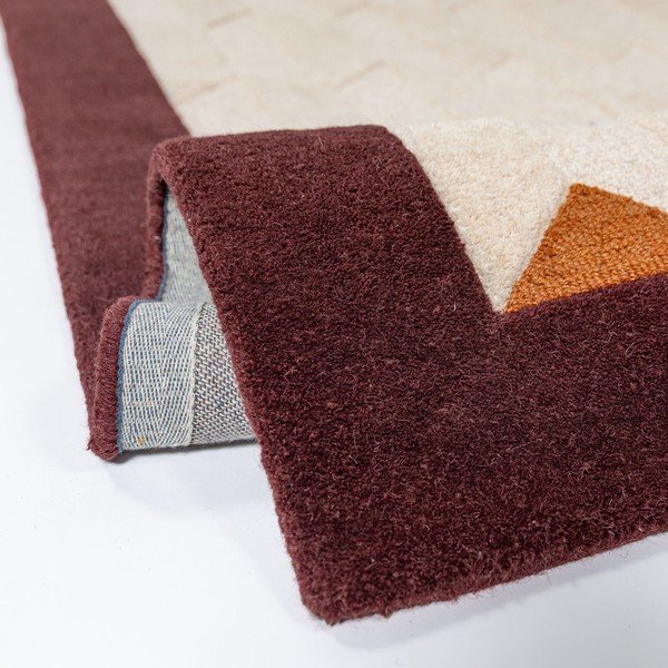 Bordo/u prirodnoj boji ručno rađen vunen tepih 120x170 cm Apex Border Wool – Flair Rugs-image-4
