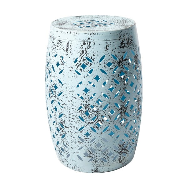 Plavi metalni ručno oslikani pomoćni stolić RGE Nour, ⌀ 30 cm