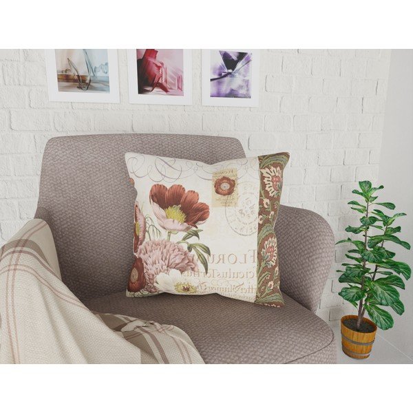 Jastučnica Vitaus Maseto Flowers Rusto Dos, 43 x 43 cm-image-1