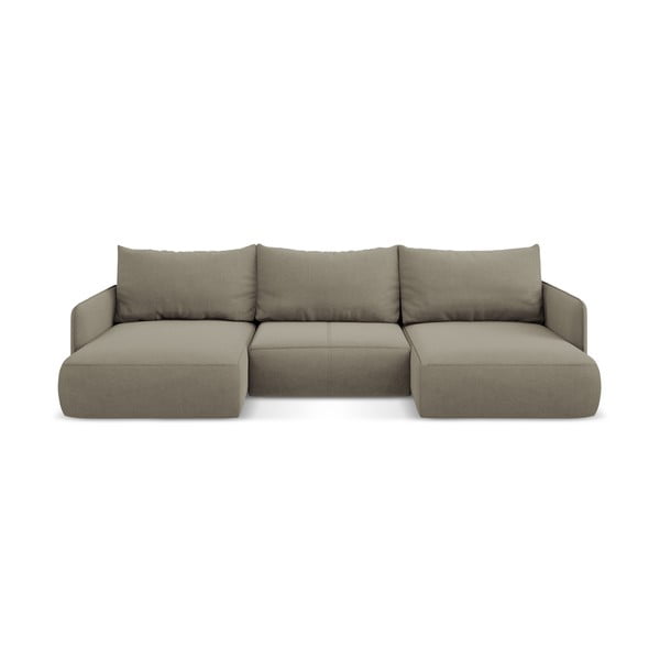 Bež sklopiva/s prostorom za odlaganje kutna garnitura Nanea – Makamii