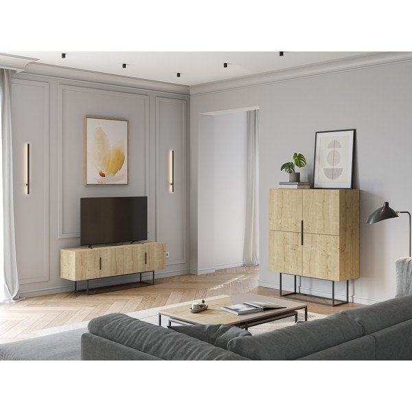 Ormarić u dekoru hrasta u prirodnoj boji 100x130 cm Titan – Marckeric-image-1