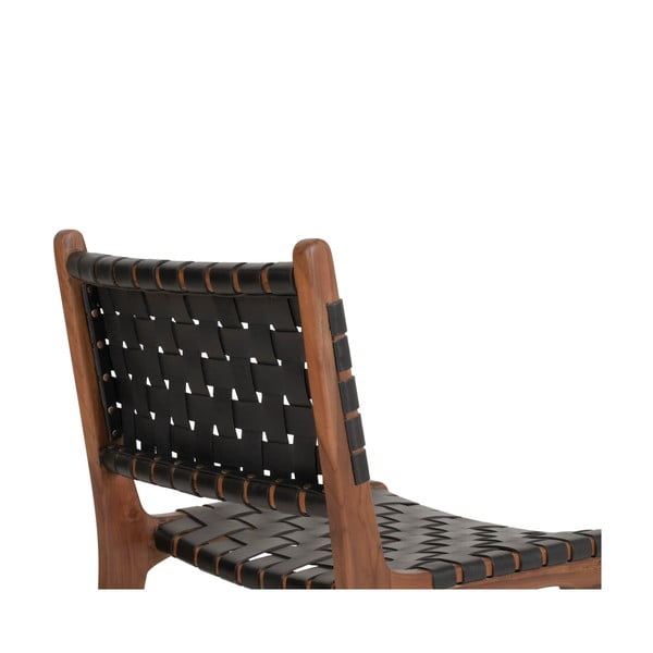 Crne/smeđe blagovaonske stolice u setu 2 kom od masivne tikovine Perugia – House Nordic-image-4