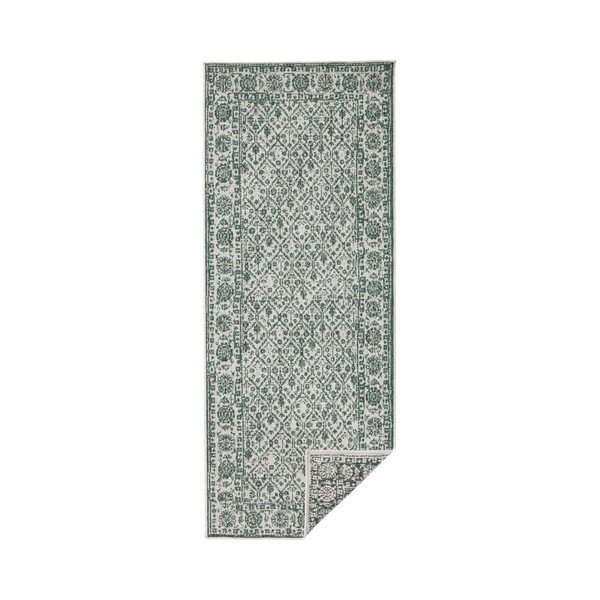 Dvostrani tepih sivo-zelenog uzorka Bougari Curacao, 80 x 250 cm-image-1