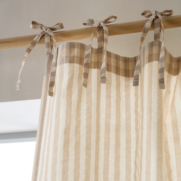 Bež zavjesa 140x229 cm Zanzibar Woven Stripe – Pineapple Elephant-image-2