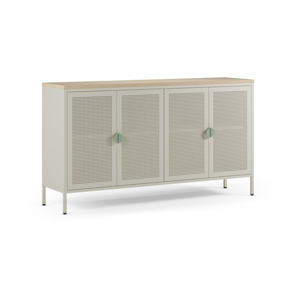 Krem/u prirodnoj boji metalni ormarić 160x90x40 cm Sayla – Marckeric-image-4