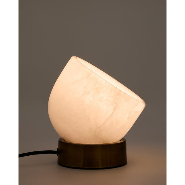Krem/mjedena stolna lampa (visina 17 cm) Shenli – Kave Home-image-3