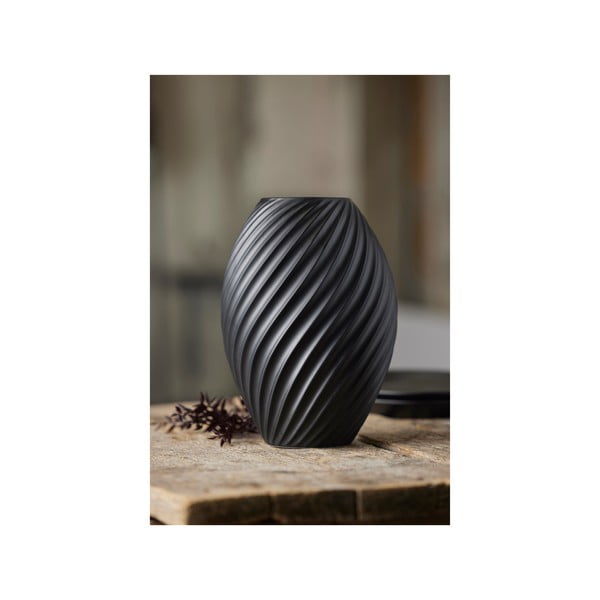Crna porculanska vaza Morsø River, visina 26 cm-image-4