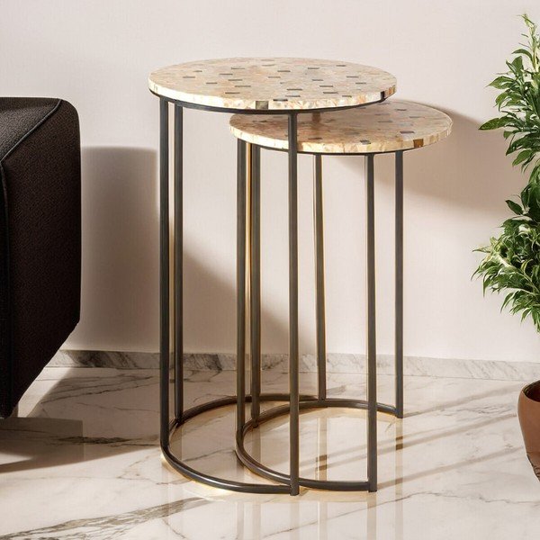 Okrugli pomoćni stolići u setu 2 kom ø 38 cm Halle – Premier Housewares-image-2