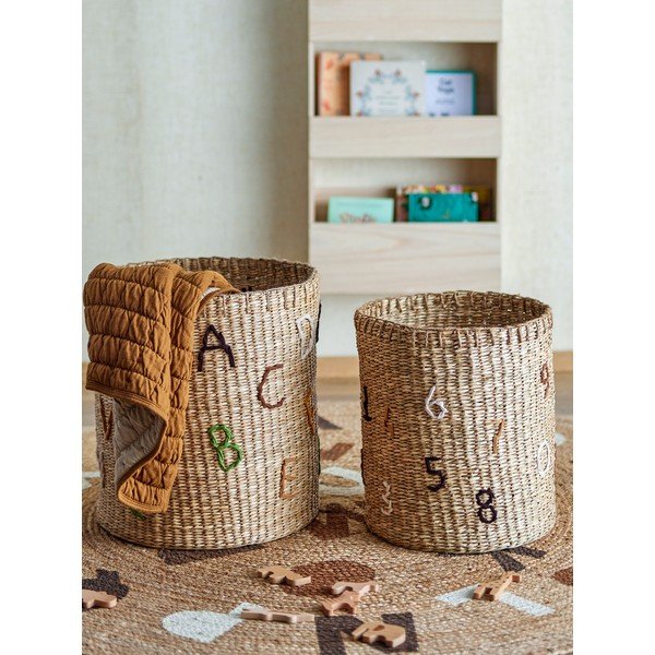 Dječje kutije za pohranu u setu 2 kom od morske trave u prirodnoj boji ø 35x38 cm Dinne – Bloomingville Mini-image-3