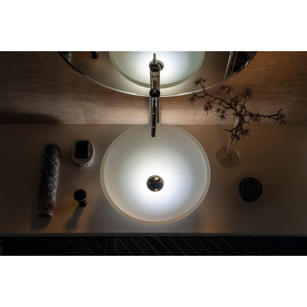 Bijeli stakleni okrugao umivaonik ø 42 cm Telica – Sapho-image-1